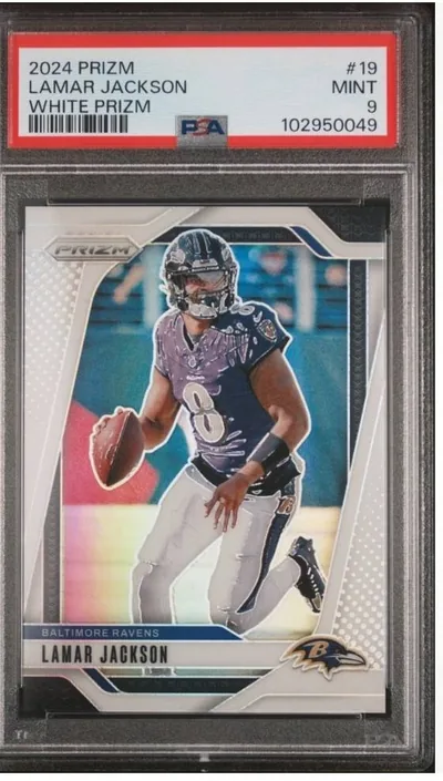 Lamar Jackson White Prizm card